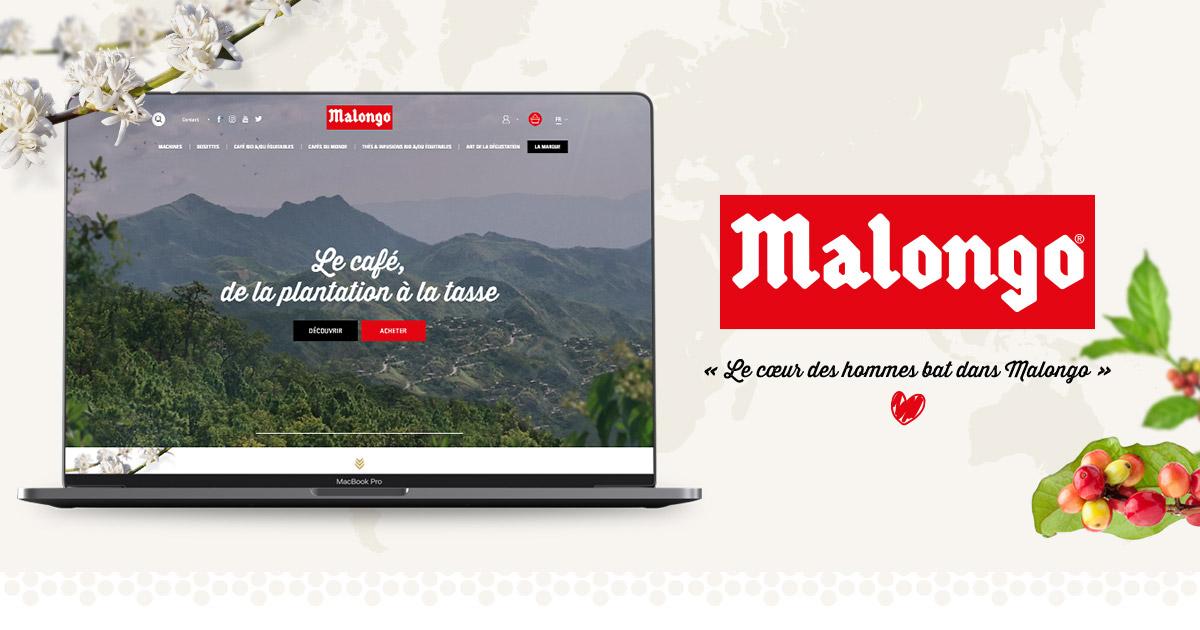 Malongo Armenia էլեկտրոնային առևտրի կայք MacBook էկրանին