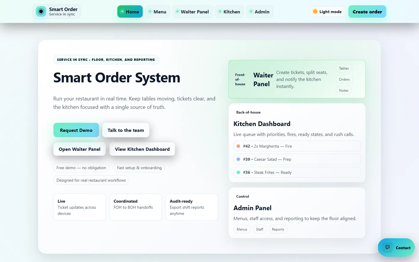 ELYX Smart Order — կայքի screenshot-ը համակարգչով